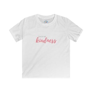 Kids Tee — "Teach Me Kindness" Pink Script Youth T-Shirt